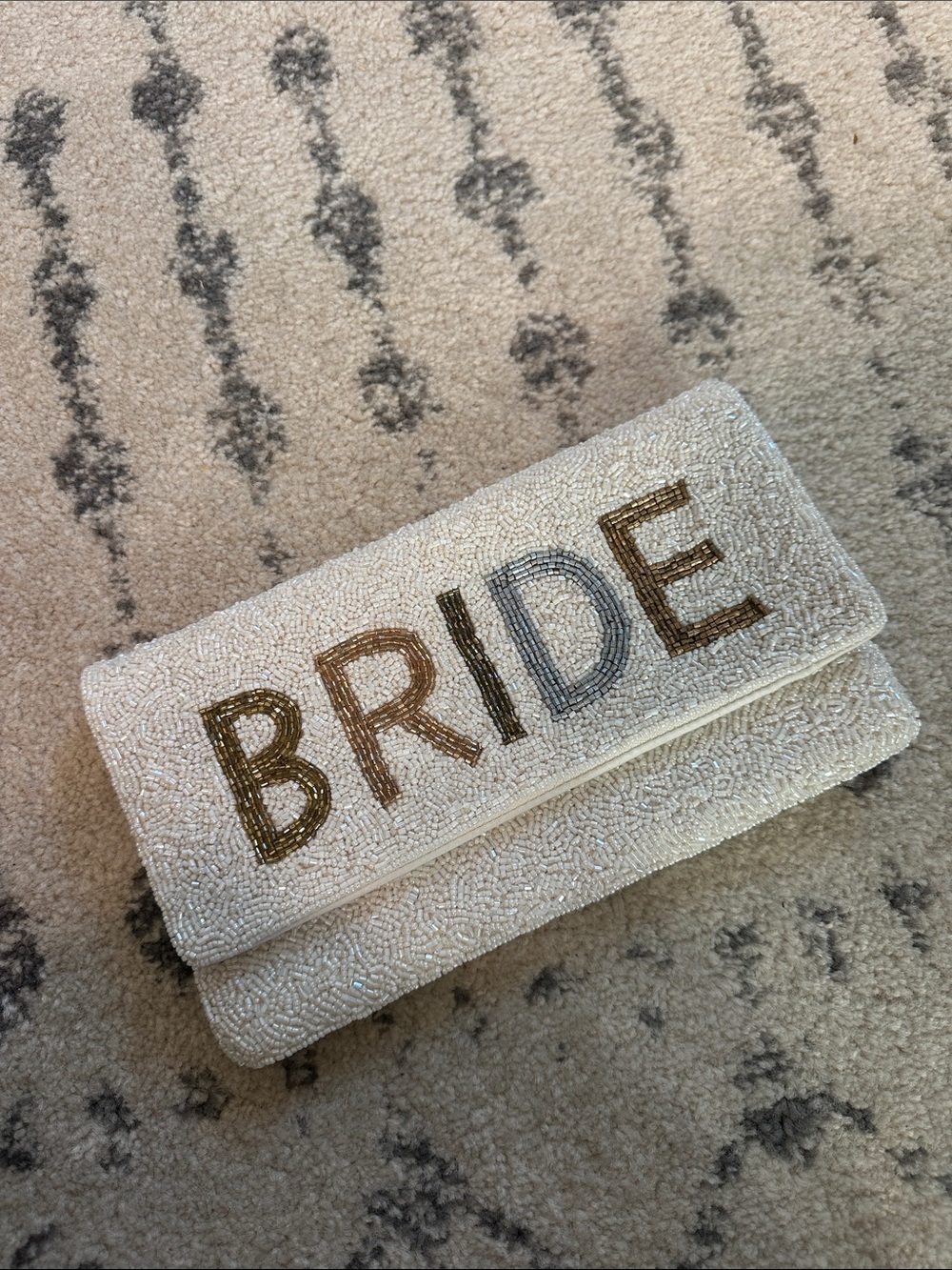 BRIDE Beaded Clutch Bag in Ivory